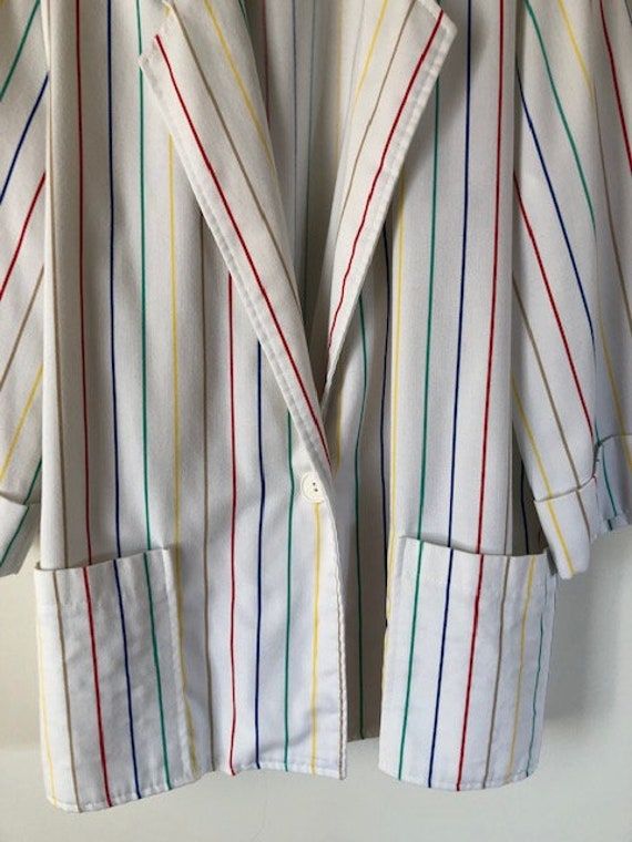 Vintage Cricket Lane Rainbow Striped Blazer - image 2