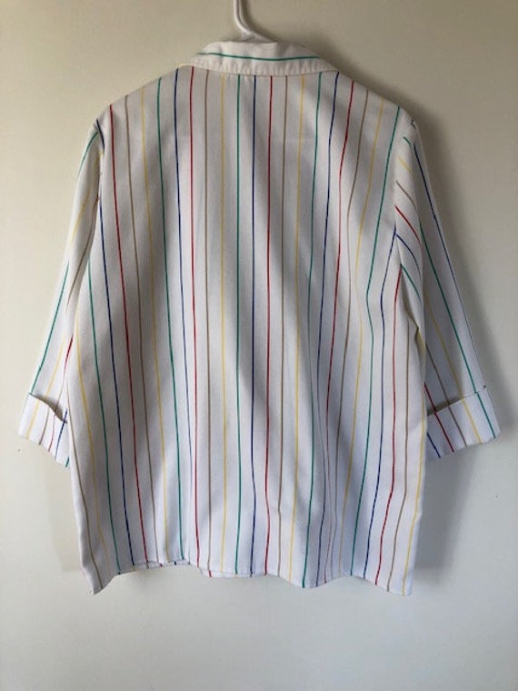 Vintage Cricket Lane Rainbow Striped Blazer - image 3