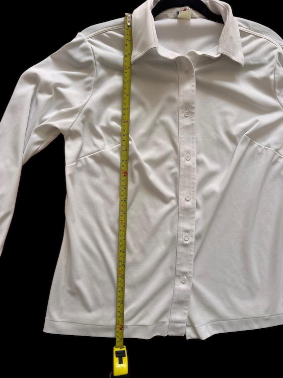 70's Dagger Collar Button Down Blouse - image 6
