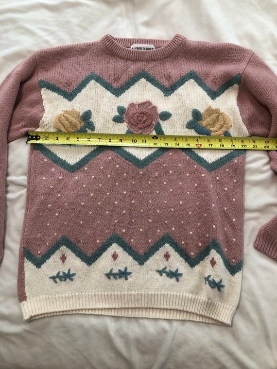 Beautiful Vintage Textured Knit Pastel Pullover - image 7