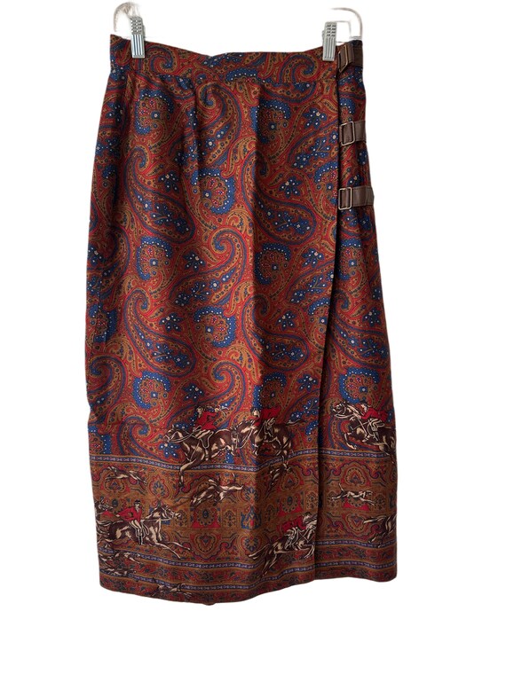 Vintage JH Collectibles Equestrian Wrap Skirt size 12
