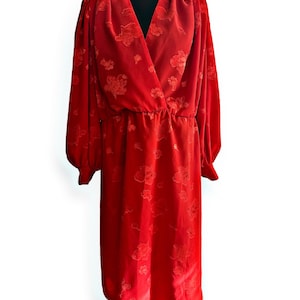 80s Red Wrap Dress - Etsy