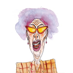 Art Print of Woman with Yellow Glasses | Watercolor Art Print for the Home | Funny and Unique Art Gift