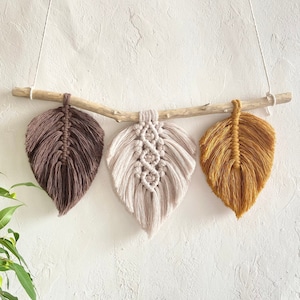 Macrame veer PDF-patroon, DIY Macrame Leaf macrame, tutorial voor beginners, Macrame muurhangend patroon