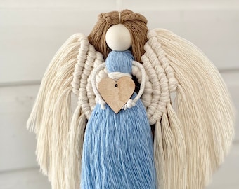 Macrame Angel, Macrame patroon PDF, Kerstornament, Kinderkamer decor, Macrame pop met vleugels, Macrame Angel Patroon, Macrame Tutorial