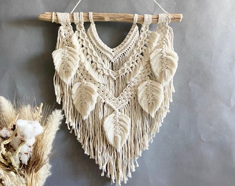 Macrame wall hanging with feathers PATTERN, diy macrame pattern, macrame pattern pdf, tutorial pdf, Home Decor Diy