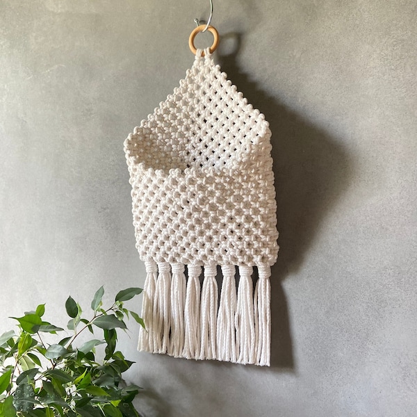 Makramee-Tasche ANLEITUNG pdf, Makramee-Buchhalter, Makramee für zu Hause, Taschenwandbehang