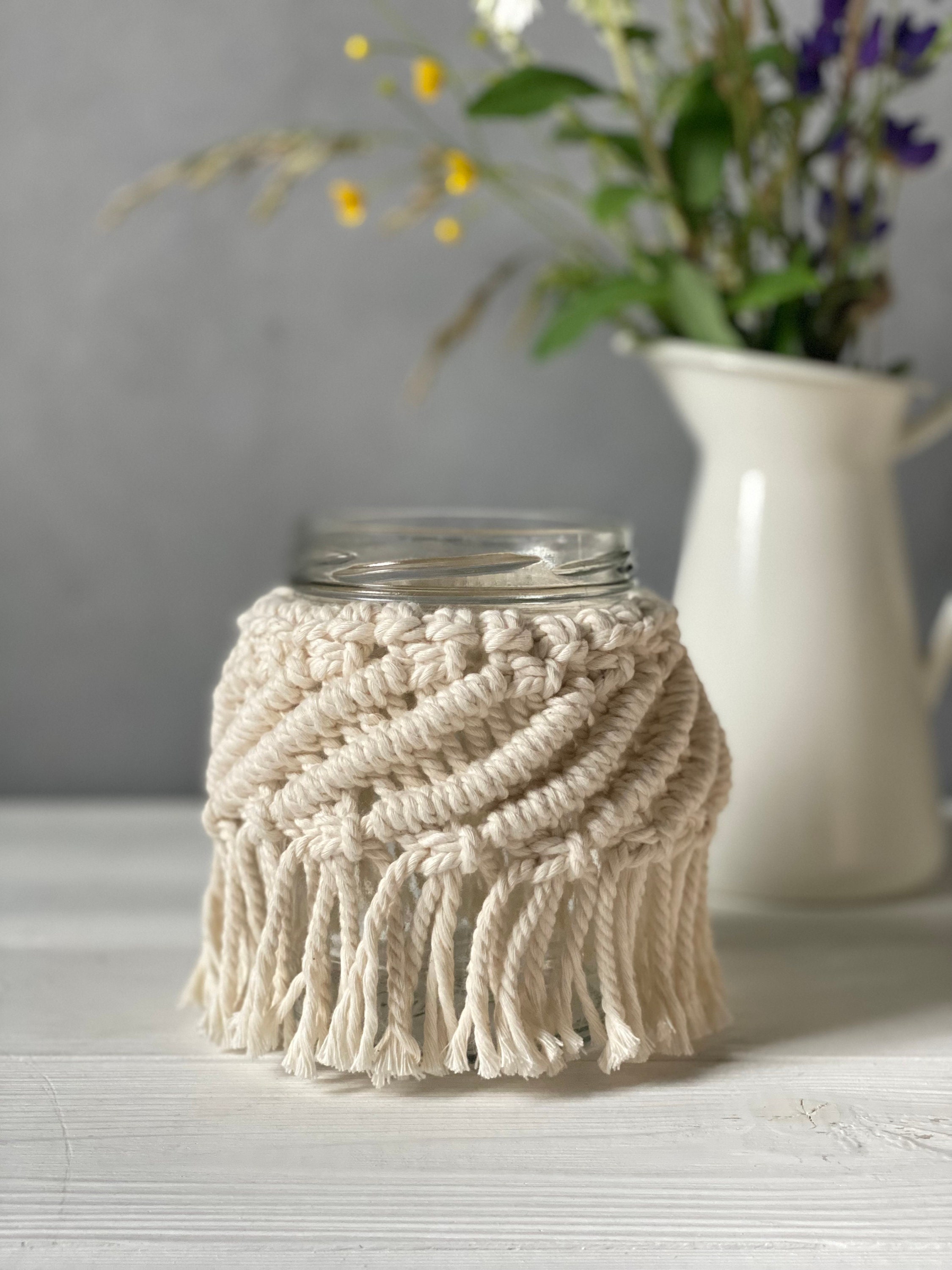SET of 4 Macrame Jar Cover Patterns, Macrame Jar PATTERN Pdf, Wedding