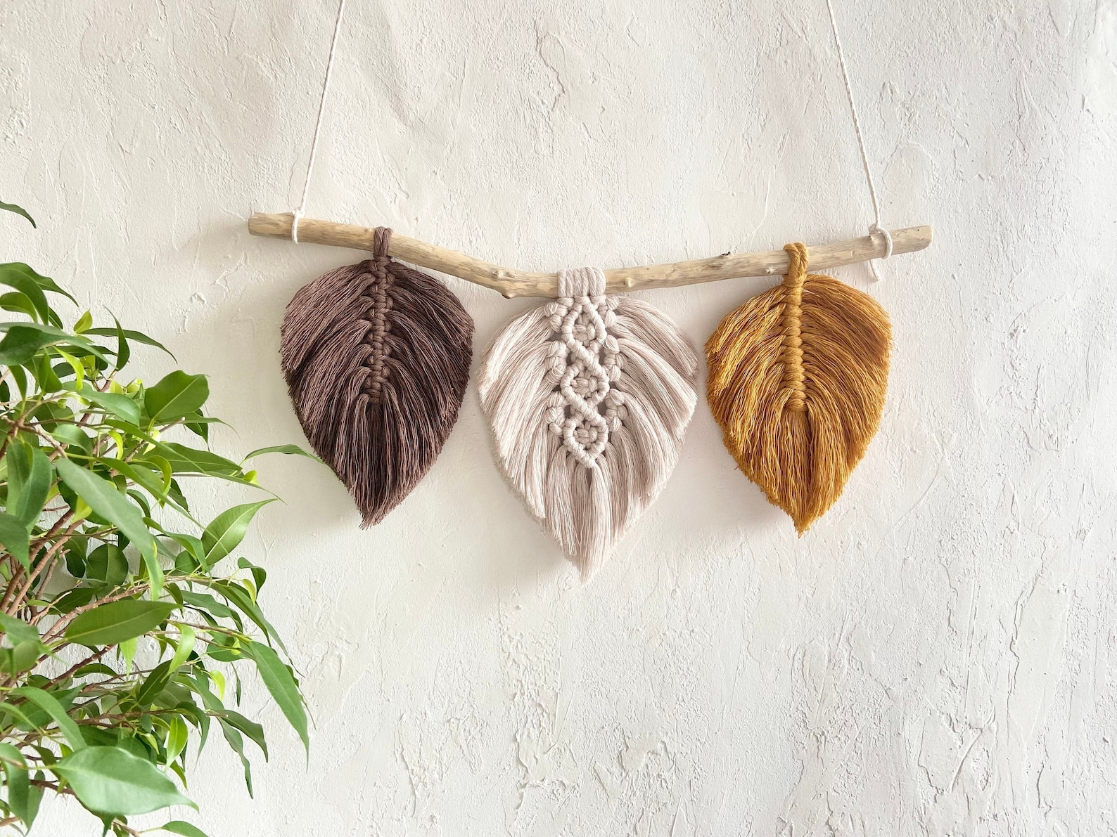 Macrame Feather PDF Pattern, DIY Macrame Leaf Macrame, Tutorial for ...