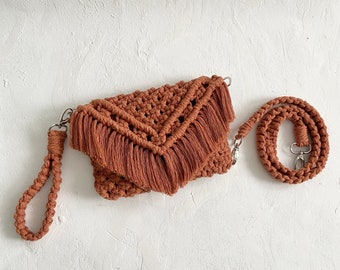 Makraméväska Handledning PDF + Video, Makramé Kuvertväska med Axelrem MÖNSTER, Makraméväska DIY