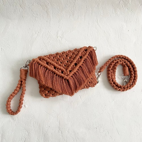 Macrame Bag PDF Pattern Mini Shoulder Purse Macrame Tutorial Etsy