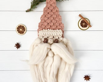 Macrame Santa Claus pdf pattern, Macrame pattern for beginners, Christmas decor diy, macrame ornament diy,  Macrame Christmas ornament