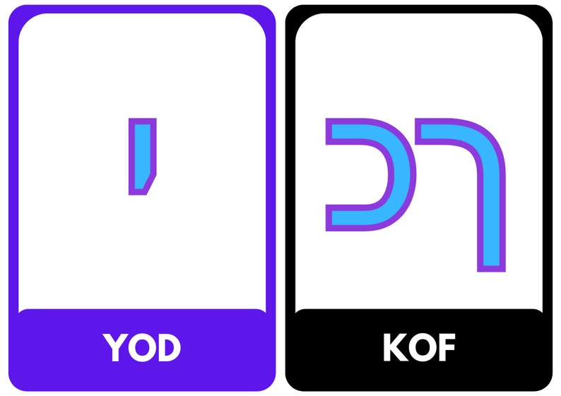 Hebrew Alphabet Flashcards Etsy