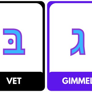 Hebrew Alphabet Flashcards - Etsy