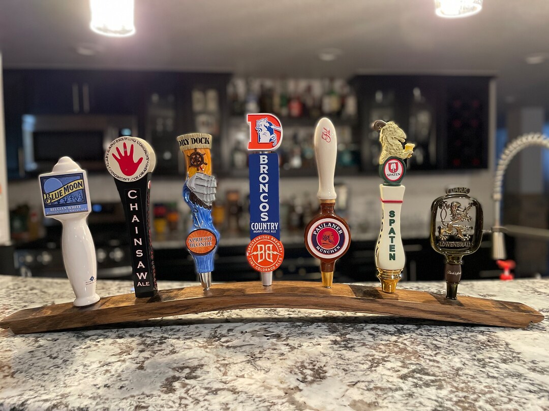 Tap Handle Display Made From Bourbon Barrel Stave tap Handles Not