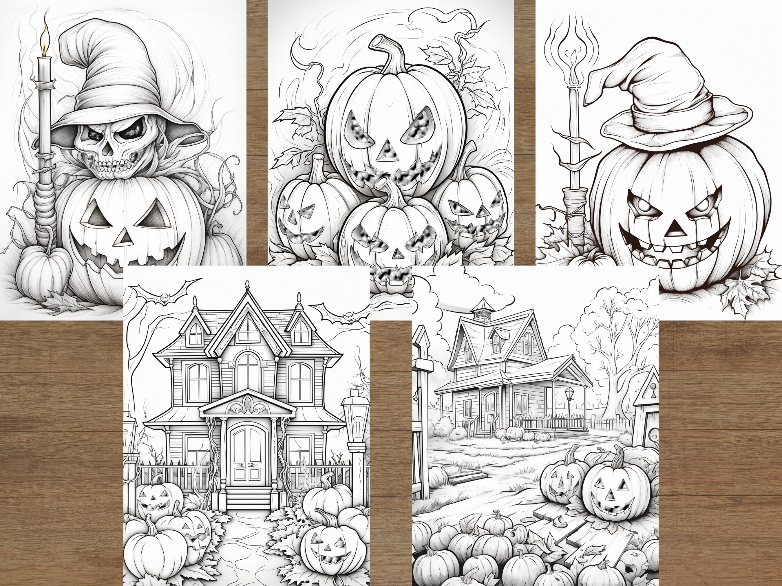 Halloween Coloring Pages - Etsy