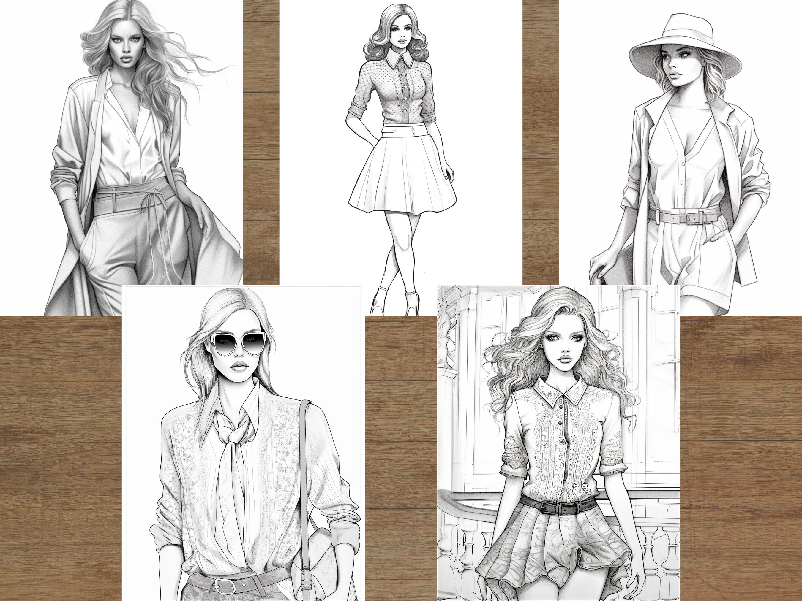 Fashion Model Coloring Pages - Il Fullxfull.4957258019 Oy0d