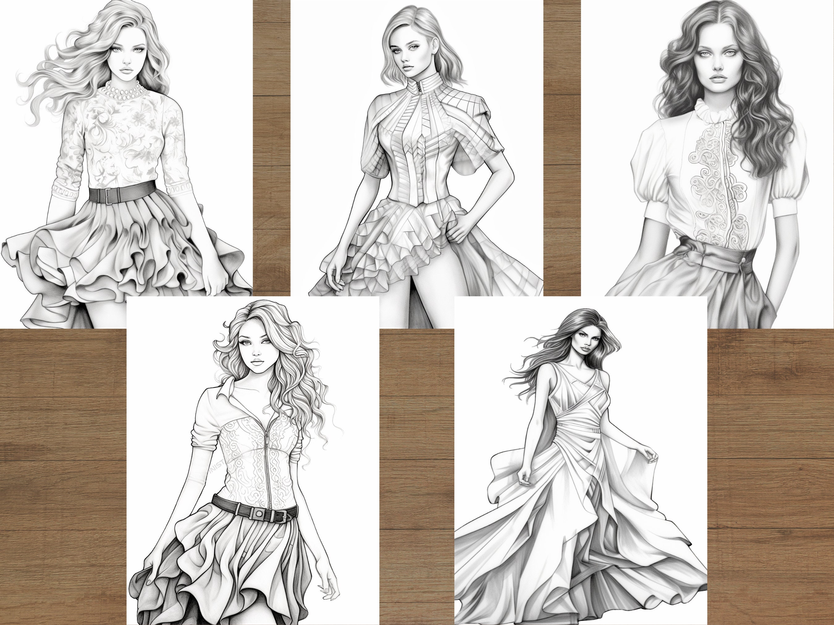 Fashion Model Coloring Pages - Il Fullxfull.4957258117 Puk1