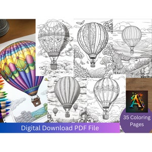 Hot Air Balloon Coloring Book - Take your imagination on a colorful journey