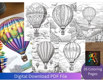 Hot Air Balloon Coloring Book - Take your imagination on a colorful journey