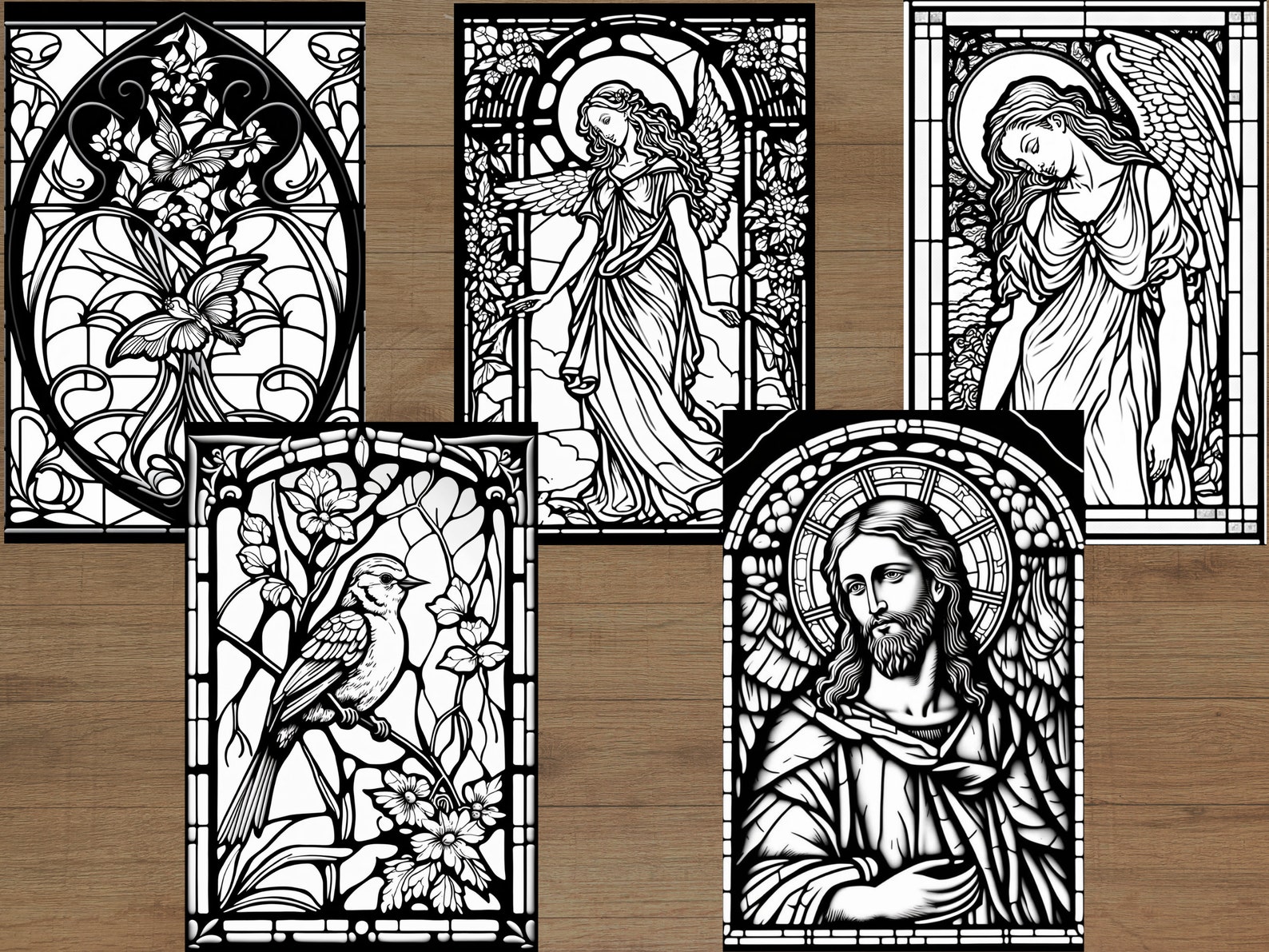 Religious Stained Glass Coloring Pages: Beautifully Illustrated Designs ...