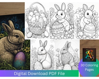 Easter Coloring Book for Adults - Digital Download