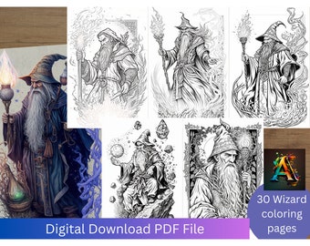 Magical Wizards: A Creative Coloring Book of Enchanting Illustrations