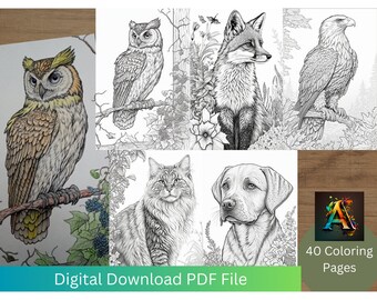 Animal Kingdom: A Collection of Detailed Illustrations for Coloring Enthusiast