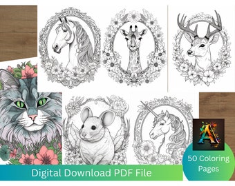 Animal Portraits Coloring Pages