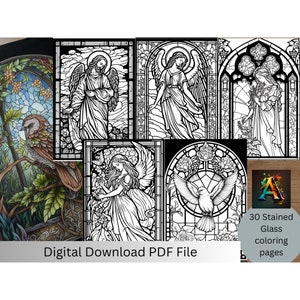 Religious Stained Glass Coloring Pages: Beautifully Illustrated Designs for Meditation and Relaxation
