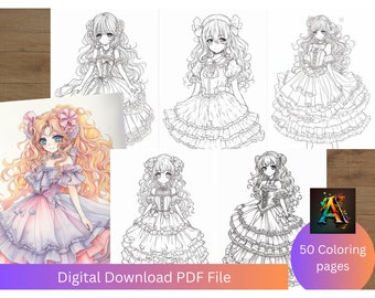 Anime Elegance Coloring Book