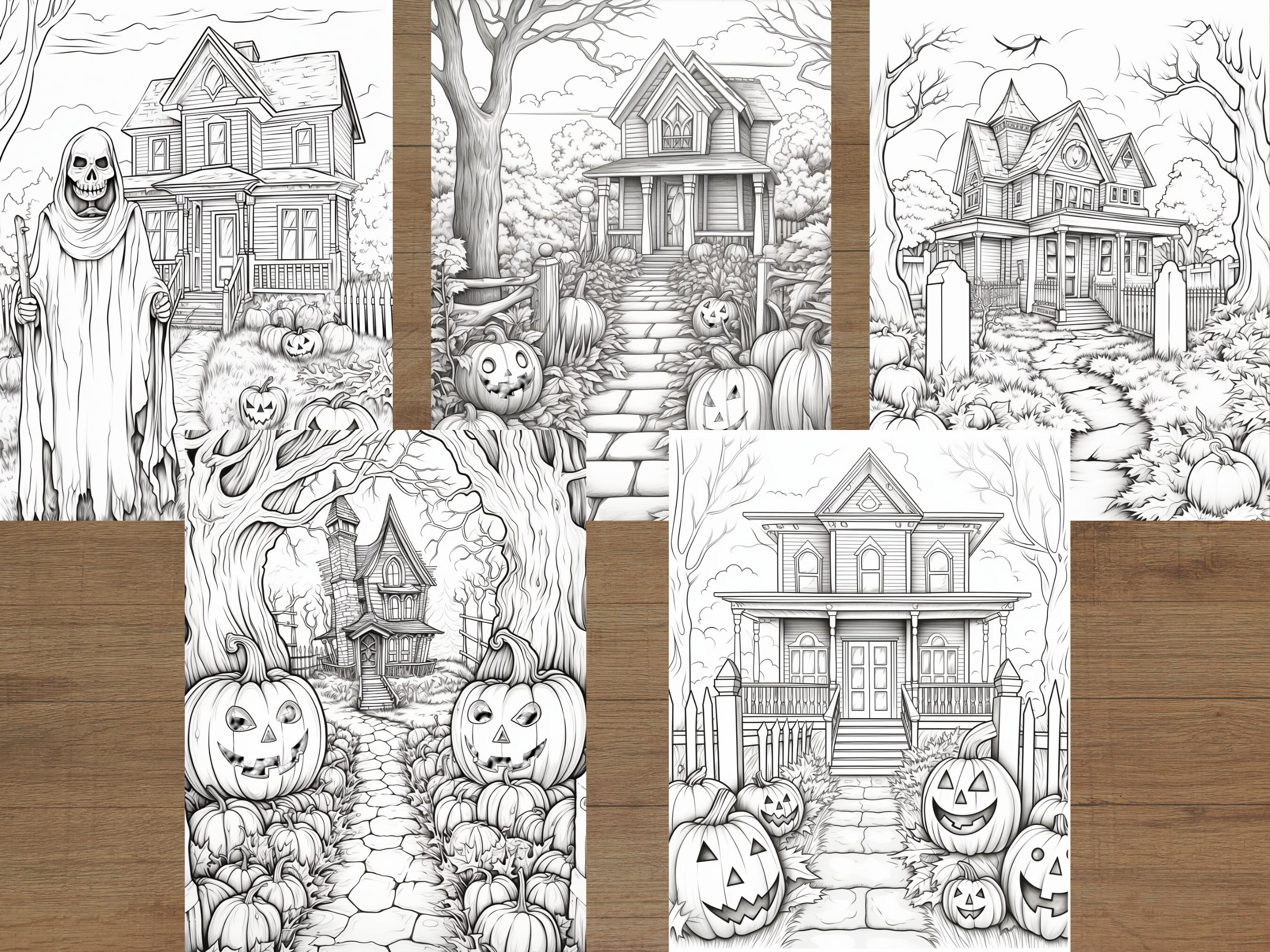 Halloween Coloring Pages - Etsy