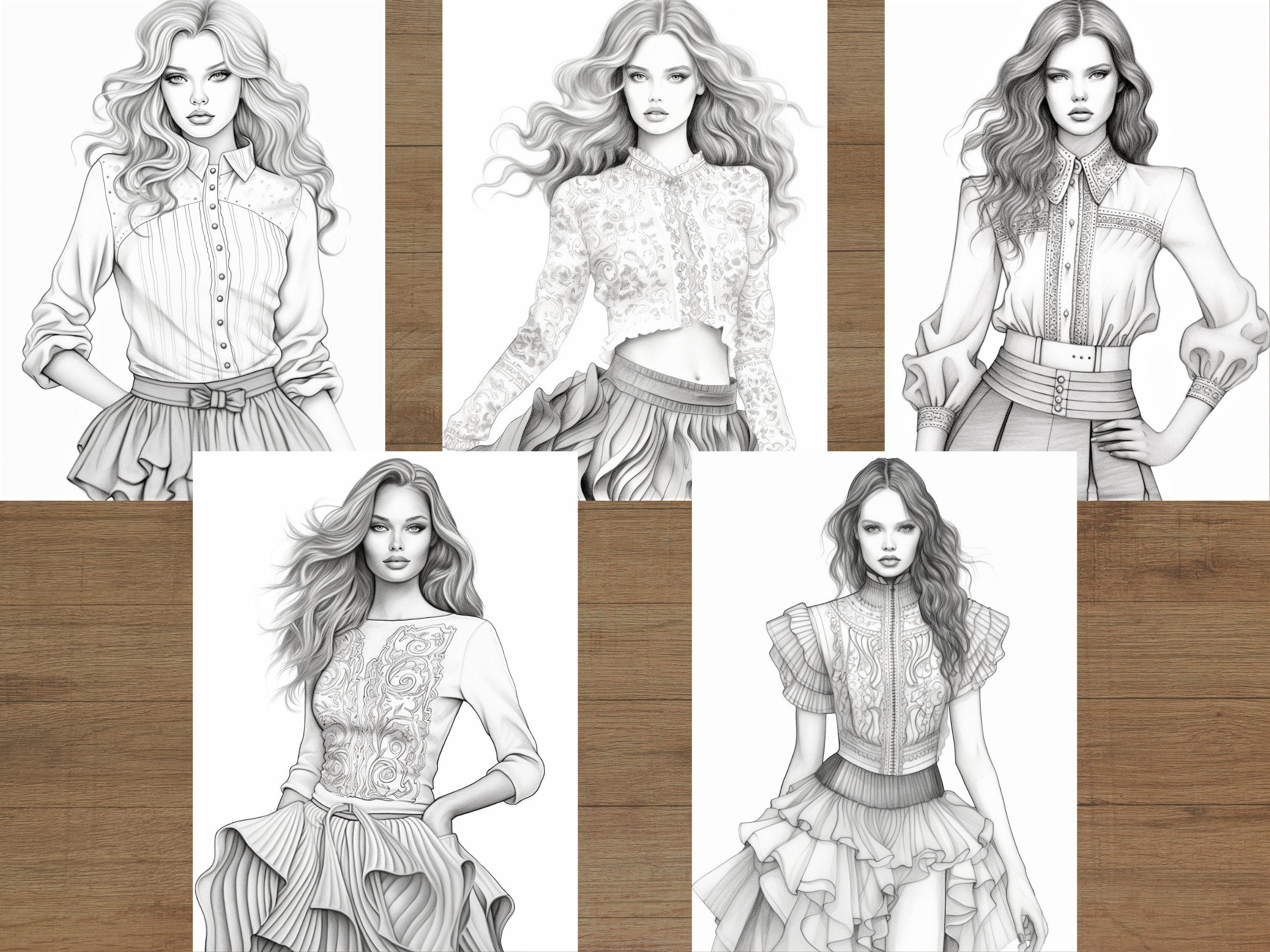 Fashion Model Coloring Pages - Il Fullxfull.4908994826 Kry3