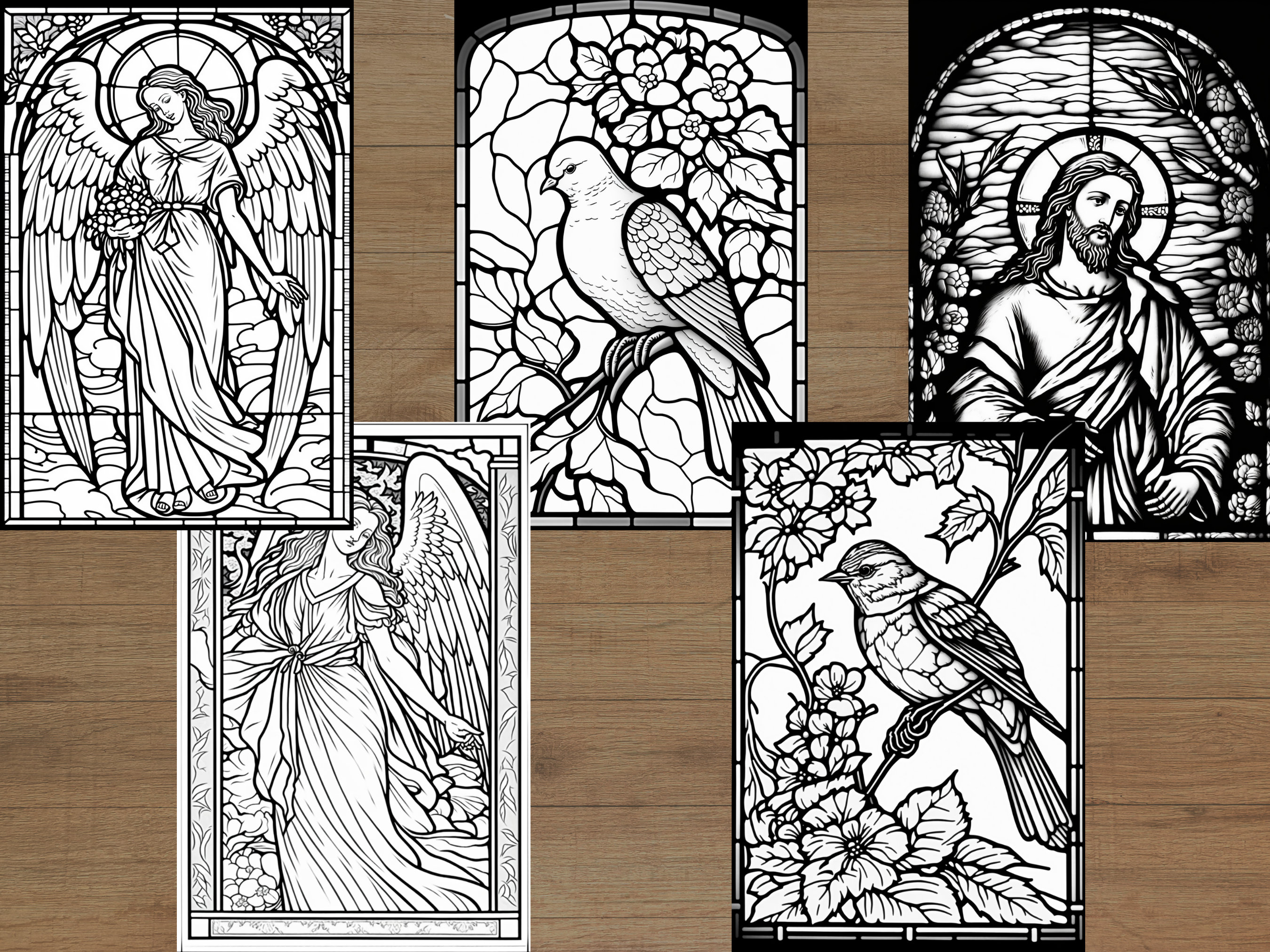 Religious Stained Glass Coloring Pages: Beautifully Illustrated Designs ...
