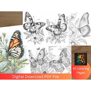 Butterfly Garden: A Coloring Book for Adults Featuring Exquisite Butterflies and Floral Designs
