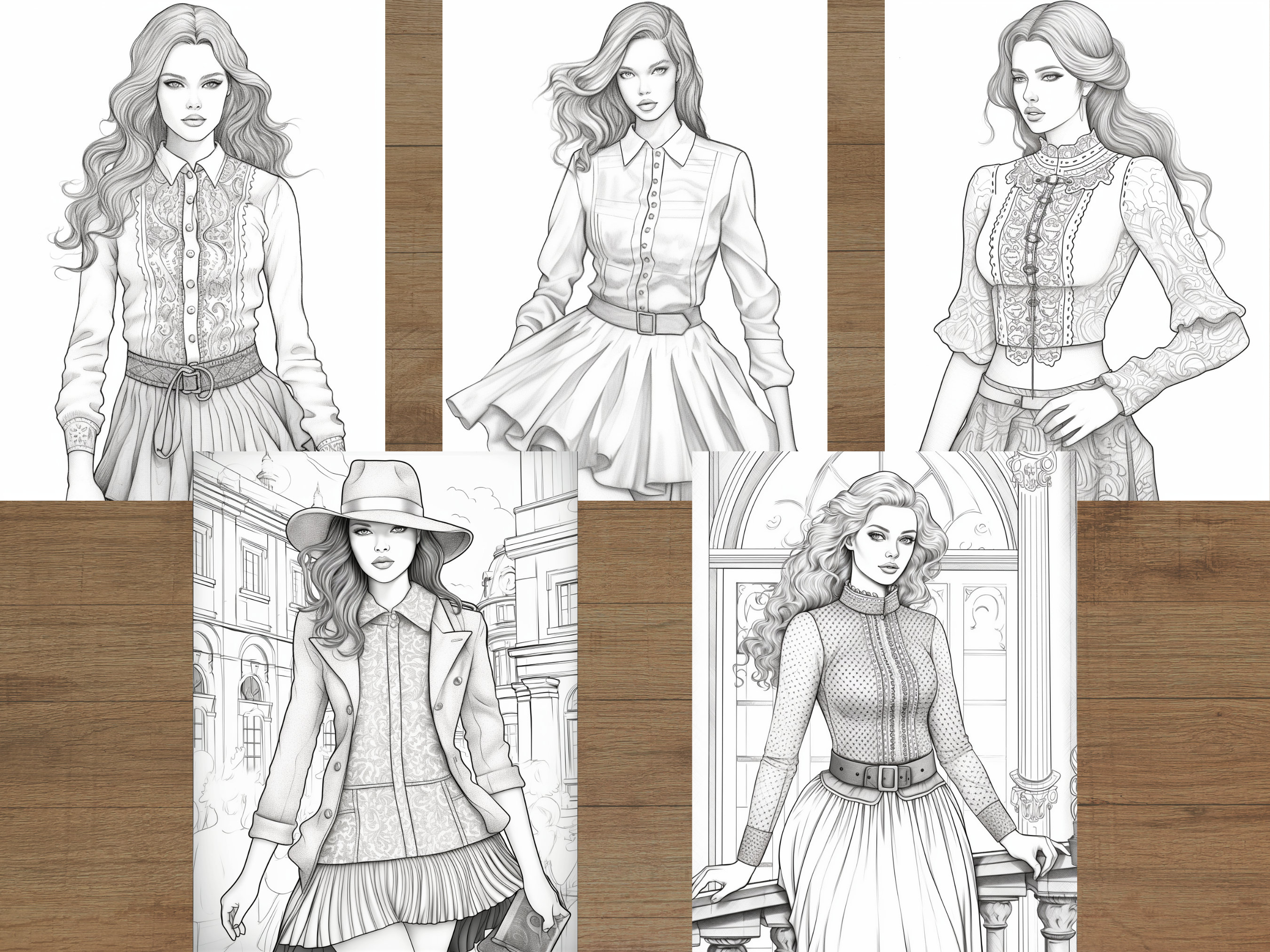 Fashion Model Coloring Pages - Il Fullxfull.4957261455 Fx6a