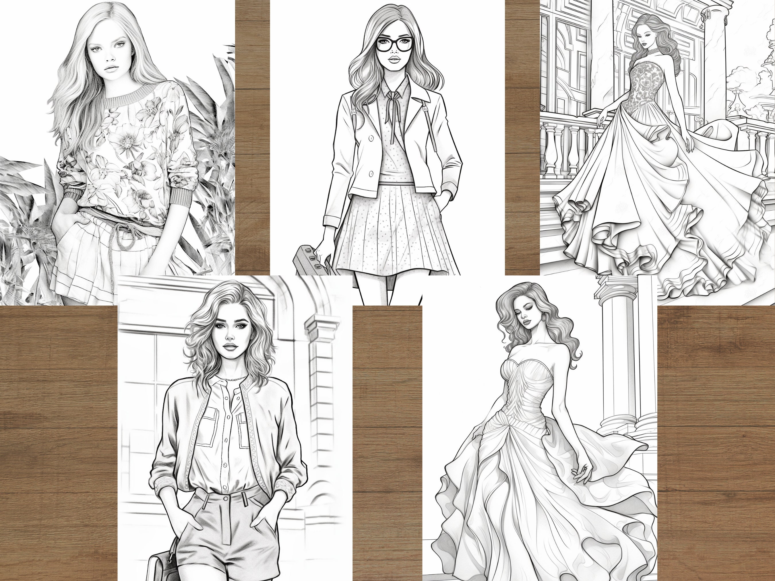 Fashion Model Coloring Pages - Il Fullxfull.4957260643 Sjjb
