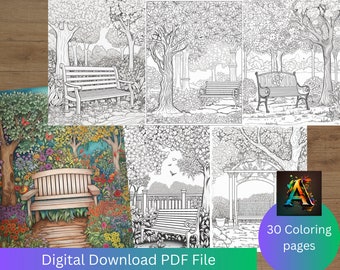Park Bench Coloring Pages - A Relaxing Walk In The Park