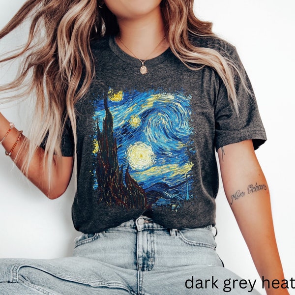 Van Gogh Starry Night Shirt, Aesthetic Tshirt, Classical Art Tee Gift for Art Teacher, Art Lover, Van Gogh Fan, Saint-Rémy-de-Provence