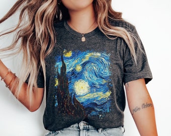 Van Gogh Starry Night Shirt, Aesthetic Tshirt, Classical Art Tee Gift for Art Teacher, Art Lover, Van Gogh Fan, Saint-Rémy-de-Provence