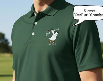 Best Dad Grandpa By Par Golf Performance Polo Shirt, Father's Day Golf Gift for Dad Grandpa, Funny Golfer Polo Shirt with UV protection