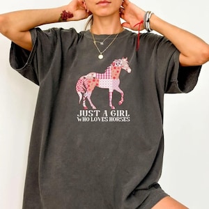 Horse Lover&#39;s Comfort Colors Shirt, Valentine&#39;s Gift for Horse Lover, Gift for Equestrians, Horseback Rider T-shirt, Horse Birthday Gift