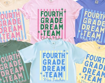 Custom Fourth Grade Teacher Team Shirt Comfort Colors, 4th Grade Teacher Name Tee, Teacher Appreciation Gift, Back To School Teacher Shirt