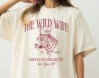 Custom Wild Wife Babes Club Bachelorette Shirt, Personalized Leopard Animal Print Bride Squad Tee, Cheetah Bach Party Shirt, Bridesmaid Gift