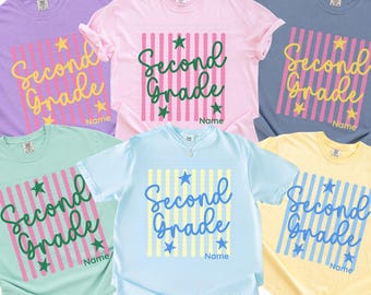 Custom Second Grade Shirt, Kids First Day of School 2nd Grade Shirt, Personalized Back to School Tee, Gift for girl, Youth Sizes