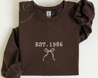 1986 Sweatshirt, 40th Birthday Sweater, 1986 Crewneck, 1986 Birthday Hoodie, Hello 40, Birthday Gift for 40th birthday, EST 1986 Birthday
