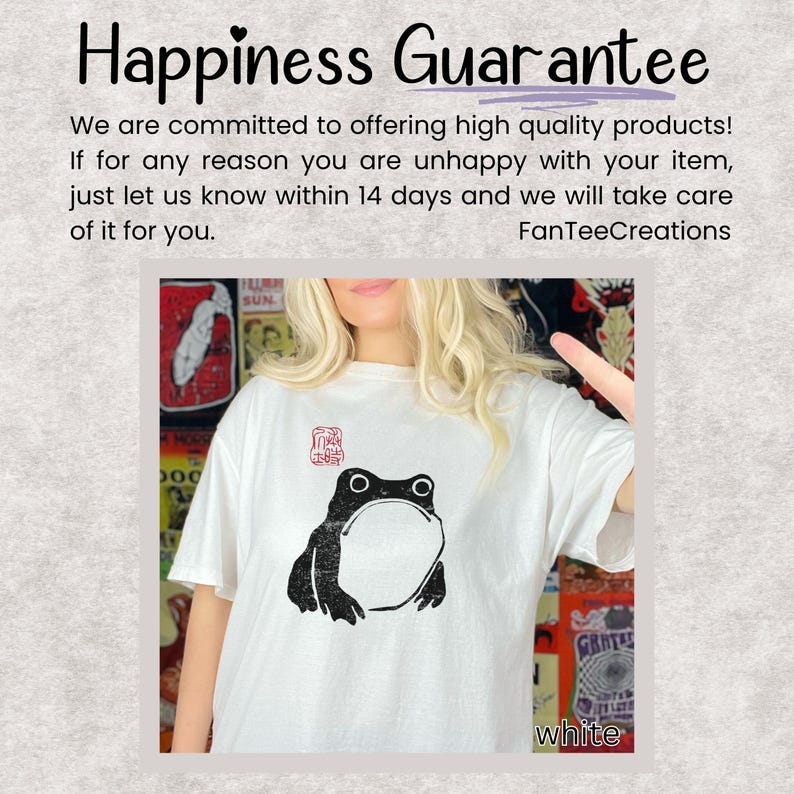 Japanese Grumpy Frog Shirt, Hoji Matsumoto Unimpressed Toad Tshirt, Vintage Style Woodblock Art Tshirt, Gift for Art Lover, Animal Lover White