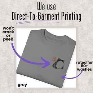 Japanese Grumpy Frog Shirt, Hoji Matsumoto Unimpressed Toad Tshirt, Vintage Style Woodblock Art Tshirt, Gift for Art Lover, Animal Lover Grey