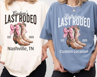Last Rodeo Bachelorette Comfort Colors Shirt, Personalized Western Bridal Party Thsirt, Country Bachelorette Party Shirt, Cowgirl Bride Gift