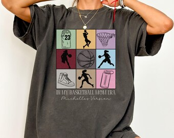 Custom Basketball Mom Comfort Colors Shirt, Basketball Mama Personalized T-shirt, Basketball Mom Tshirt with Kid's Name and Number, Game Day